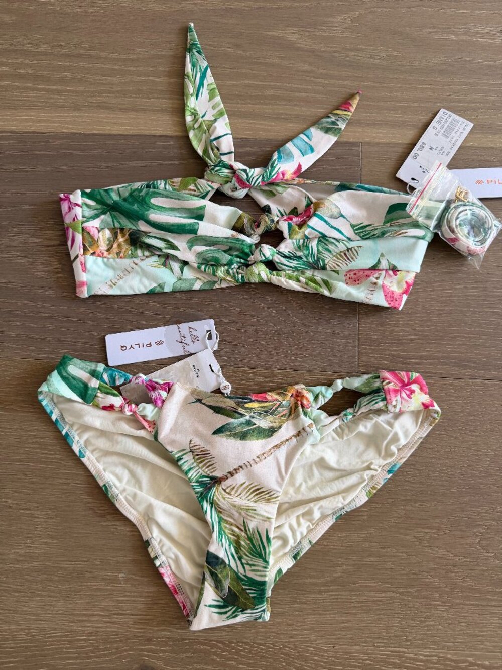 NWT PilyQ PQ Swim Tulum Knot Bikini Set – M Top / S Bottom